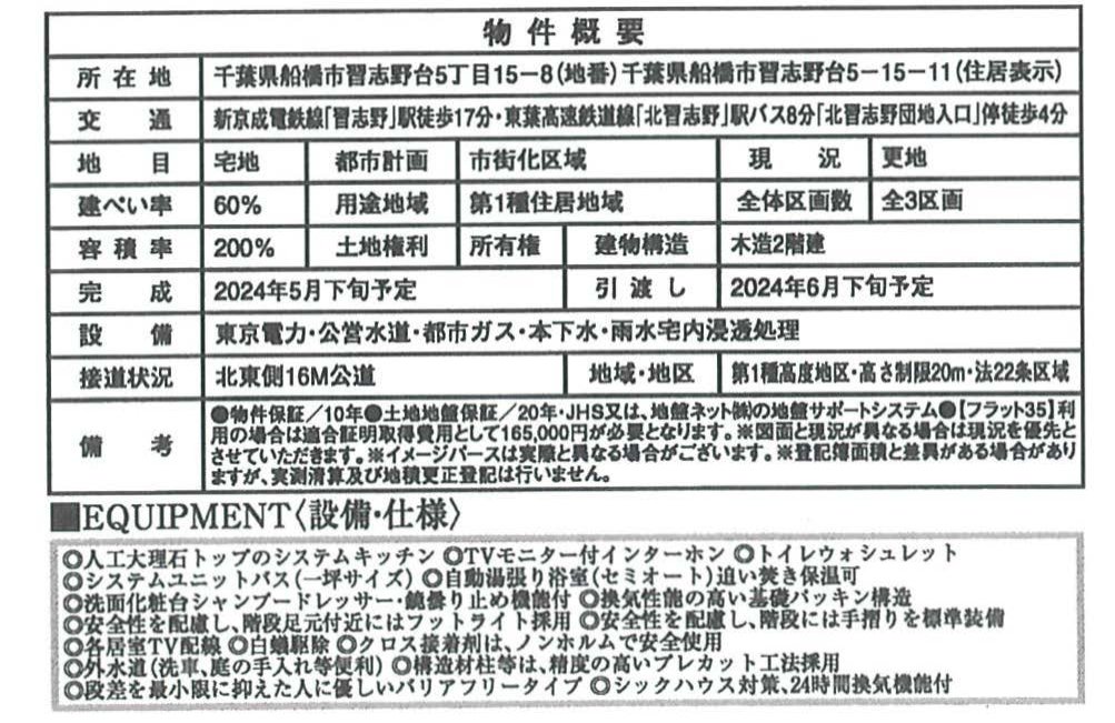 船橋市習志野台５丁目　新築一戸建て　ミラスモ_画像3