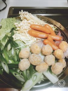 白菜とネギの鍋