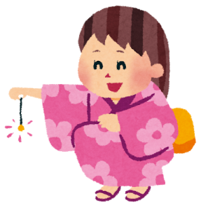 花火をする娘