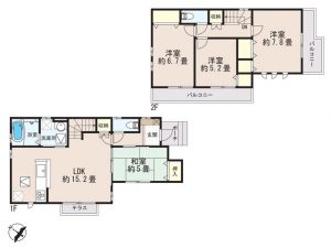 船橋市前貝塚町、兼六パークタウン塚田５号棟間取