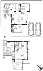 船橋市三咲町の新築一戸建住宅A号棟間取図