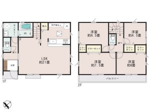 船橋市咲が丘４丁目の新築一戸建住宅間取図