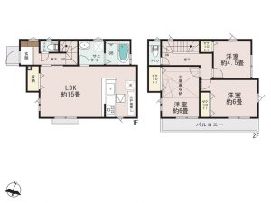 船橋市飯山満町３丁目の新築一戸建住宅間取図