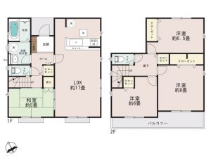 鎌ケ谷市東初富１丁目の新築一戸建住宅、GRAFARE（グラファーレ）２号棟間取図