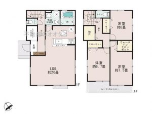 LIGNAGE（リナージュ）鎌ケ谷市南鎌ケ谷６期全８棟３号棟間取図