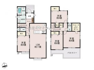 鎌ケ谷市東道野辺新築一戸建て住宅１号棟間取図