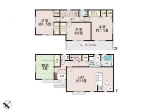 鎌ケ谷市南鎌ケ谷４丁目の新築住宅５号棟間取図