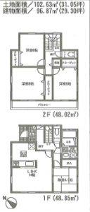 千葉県鎌ケ谷市東鎌ケ谷２丁目の新築一戸建住宅